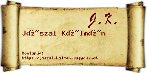 Jászai Kálmán névjegykártya